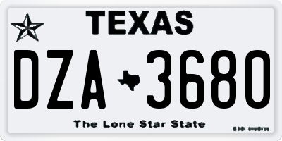 TX license plate DZA3680