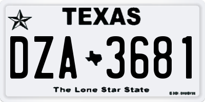 TX license plate DZA3681