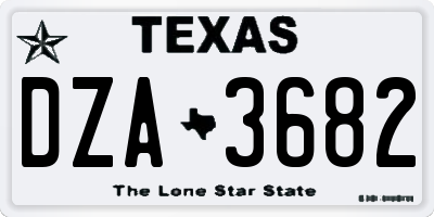 TX license plate DZA3682