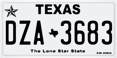 TX license plate DZA3683
