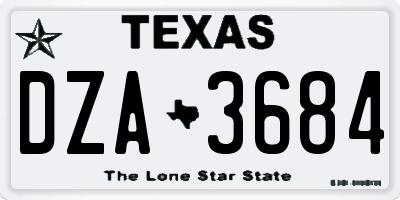 TX license plate DZA3684