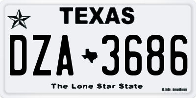 TX license plate DZA3686