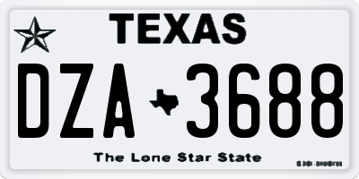 TX license plate DZA3688