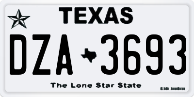 TX license plate DZA3693