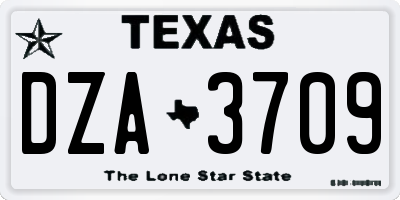 TX license plate DZA3709
