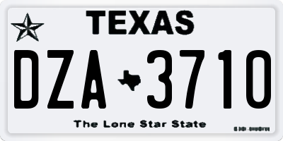 TX license plate DZA3710