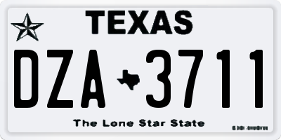 TX license plate DZA3711