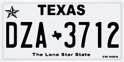 TX license plate DZA3712