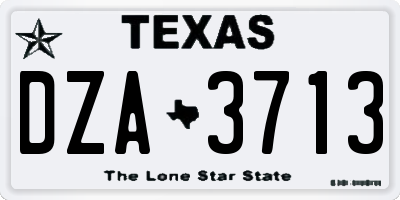 TX license plate DZA3713