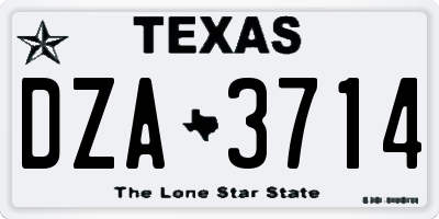 TX license plate DZA3714
