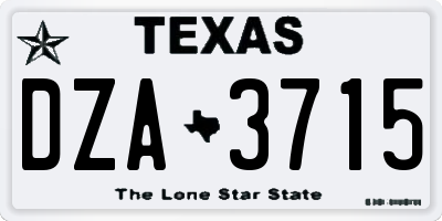 TX license plate DZA3715