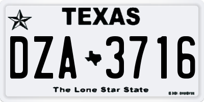 TX license plate DZA3716