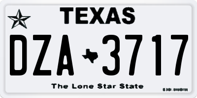 TX license plate DZA3717