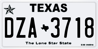 TX license plate DZA3718
