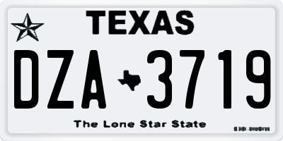TX license plate DZA3719