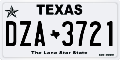 TX license plate DZA3721