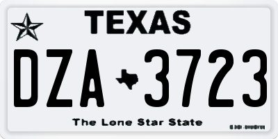 TX license plate DZA3723