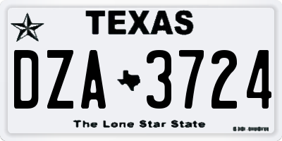 TX license plate DZA3724