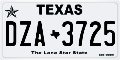 TX license plate DZA3725