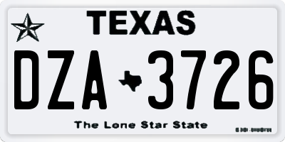TX license plate DZA3726