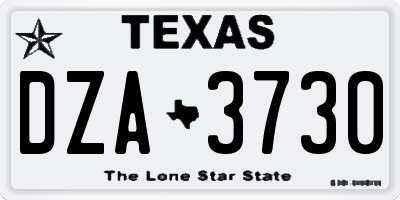 TX license plate DZA3730