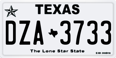 TX license plate DZA3733