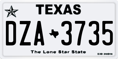 TX license plate DZA3735