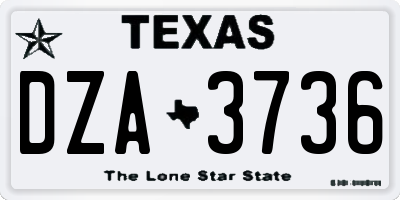 TX license plate DZA3736