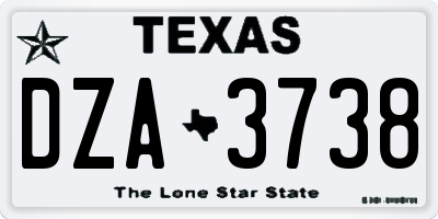 TX license plate DZA3738