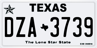 TX license plate DZA3739