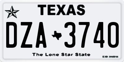 TX license plate DZA3740
