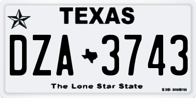 TX license plate DZA3743