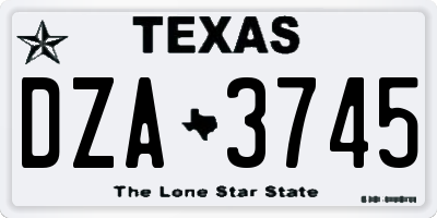 TX license plate DZA3745