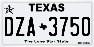 TX license plate DZA3750