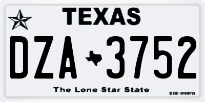 TX license plate DZA3752