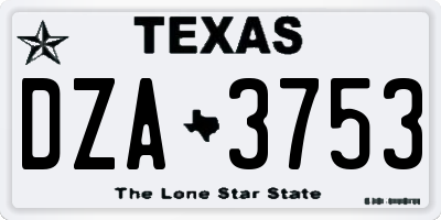 TX license plate DZA3753