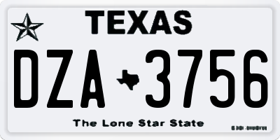 TX license plate DZA3756