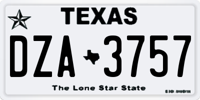 TX license plate DZA3757
