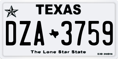 TX license plate DZA3759