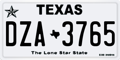 TX license plate DZA3765