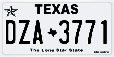 TX license plate DZA3771