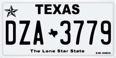 TX license plate DZA3779