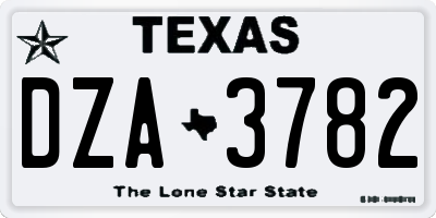 TX license plate DZA3782