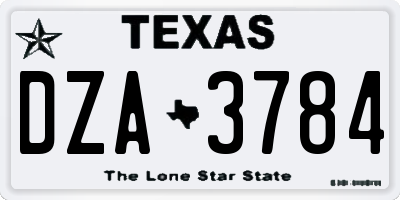 TX license plate DZA3784