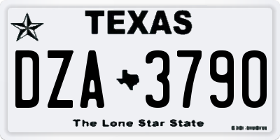 TX license plate DZA3790