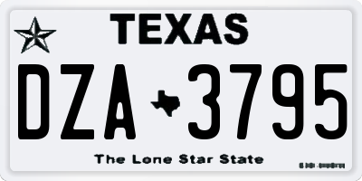 TX license plate DZA3795