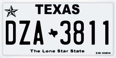 TX license plate DZA3811