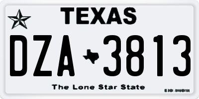 TX license plate DZA3813
