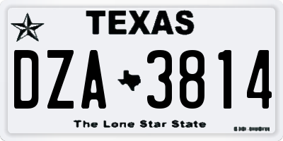 TX license plate DZA3814