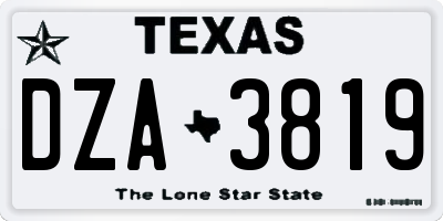 TX license plate DZA3819